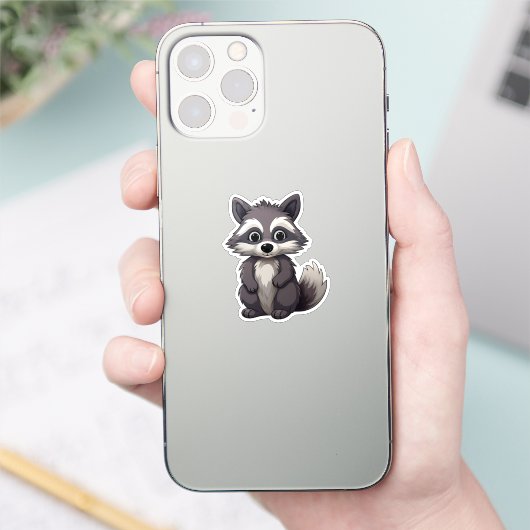 Cartoon wasbeer sticker (Telefoon)