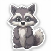 Cartoon wasbeer sticker (Voorkant)