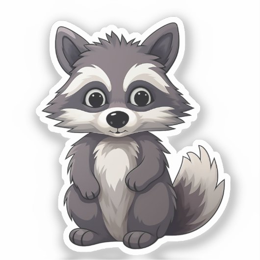 Cartoon wasbeer sticker (Voorkant)