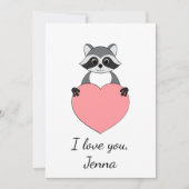 Cartoon wasbeer verliefd Valentijn Feestdagenkaart (Voorkant)