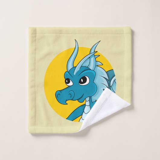 Cartoon wasdoek met blauwe draak washandje (Wasdoekje)