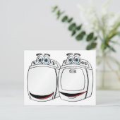 Cartoon wasdroger briefkaart (Staand voorkant)