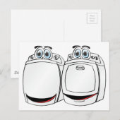 Cartoon wasdroger briefkaart (Voorkant / Achterkant)
