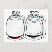 Cartoon wasdroger briefkaart (Voorkant)