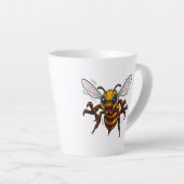 Cartoon Wasp Charge Bold Insect Art Latte Mok (Rechterhoek)