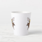 Cartoon Wasp Charge Bold Insect Art Latte Mok (Voorkant)