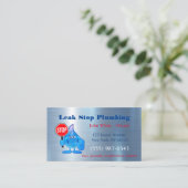 Cartoon Waterdruppelaar Man Plumbing Service Visitekaartje (Staand voorkant)