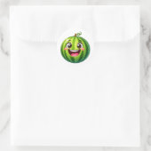 Cartoon watermeloen met brede glimlach Sticker (Tas)