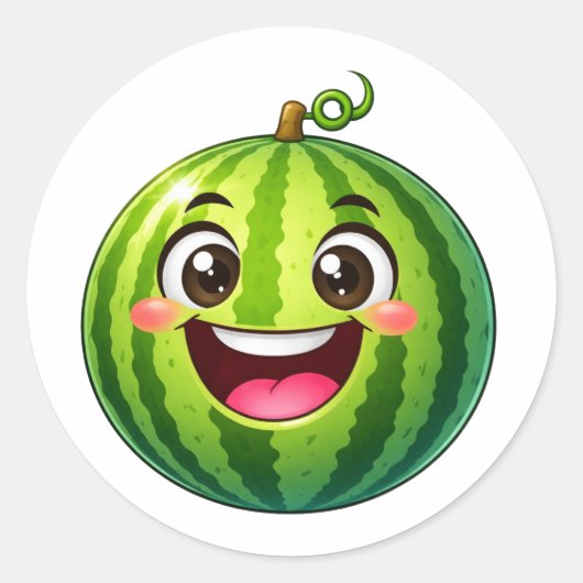 Cartoon watermeloen met brede glimlach Sticker (Voorkant)