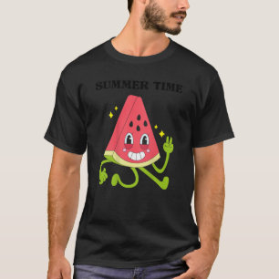 Cartoon Watermelon Funny Back Summer Time T-shirt