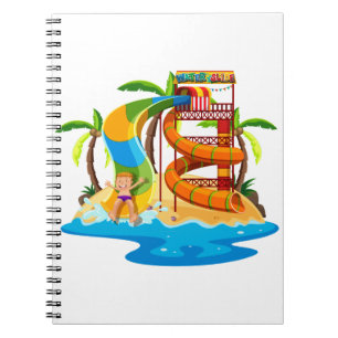 Cartoon waterpark notitieboek