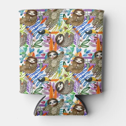 Cartoon Waterverf sleufpatroon Blikjeskoeler (Voorkant)