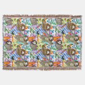 Cartoon Waterverf sleufpatroon Deken (Voorkant)