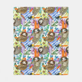 Cartoon Waterverf sleufpatroon Fleece Deken (Voorkant)