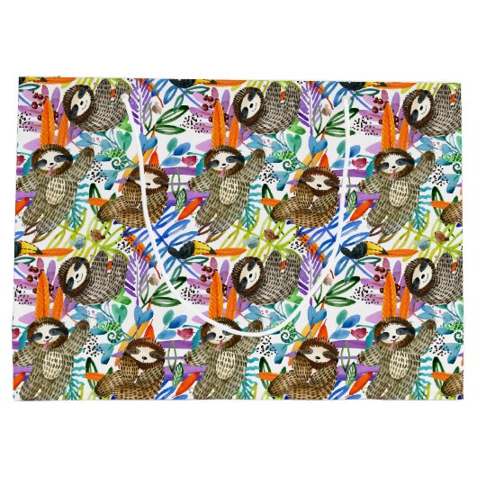 Cartoon Waterverf sleufpatroon Groot Cadeauzakje (Achterkant)