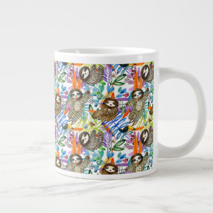 Cartoon Waterverf sleufpatroon Grote Koffiekop