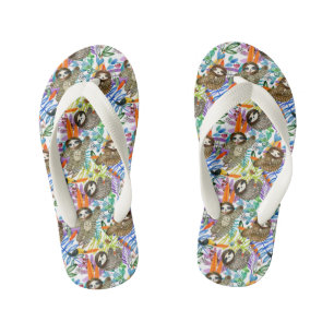 Cartoon Waterverf sleufpatroon Kinder Teenslippers
