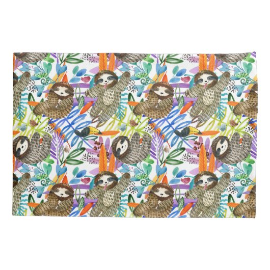 Cartoon Waterverf sleufpatroon Kussensloop (Achterkant-Links)