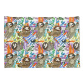 Cartoon Waterverf sleufpatroon Kussensloop (Achterkant-Rechts)