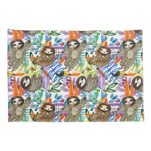 Cartoon Waterverf sleufpatroon Kussensloop (Achterkant-Rechts)