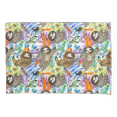 Cartoon Waterverf sleufpatroon Kussensloop (Voorkant-Links)