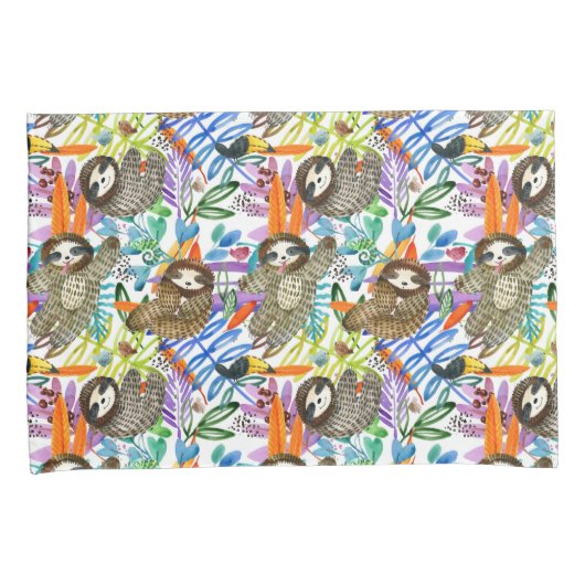 Cartoon Waterverf sleufpatroon Kussensloop (Voorkant-Rechts)