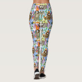 Cartoon Waterverf sleufpatroon Leggings (Achterkant)