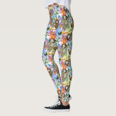 Cartoon Waterverf sleufpatroon Leggings (Links)