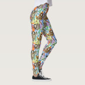 Cartoon Waterverf sleufpatroon Leggings (Rechts)