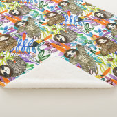 Cartoon Waterverf sleufpatroon Sherpa Deken (3/4)