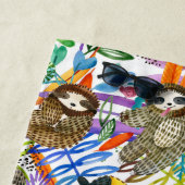 Cartoon Waterverf sleufpatroon Strandlaken (In situ)