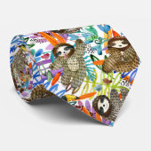 Cartoon Waterverf sleufpatroon Stropdas (Opgerold)