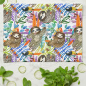 Cartoon Waterverf sleufpatroon Theedoek (Gevouwen)