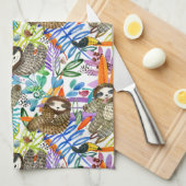 Cartoon Waterverf sleufpatroon Theedoek (Quarter Fold)