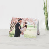 Cartoon Weddenschap Paars Bride & Groom Pink Heart Kaart (Achterkant)