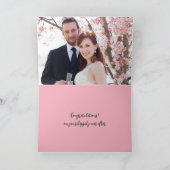 Cartoon Weddenschap Paars Bride & Groom Pink Heart Kaart (Binnen)