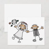 Cartoon Wedding Briefkaart (Voorkant / Achterkant)
