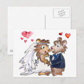Cartoon Wedding Couple Briefkaart (Voorkant / Achterkant)