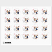 Cartoon Wedding Couple Ronde Sticker (Vel)