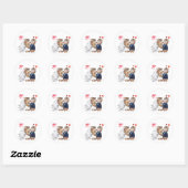 Cartoon Wedding Couple Ronde Sticker (Vel)