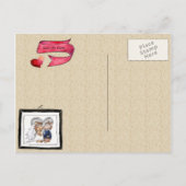 Cartoon Wedding Dance Couple Aankondigingskaart (Achterkant)