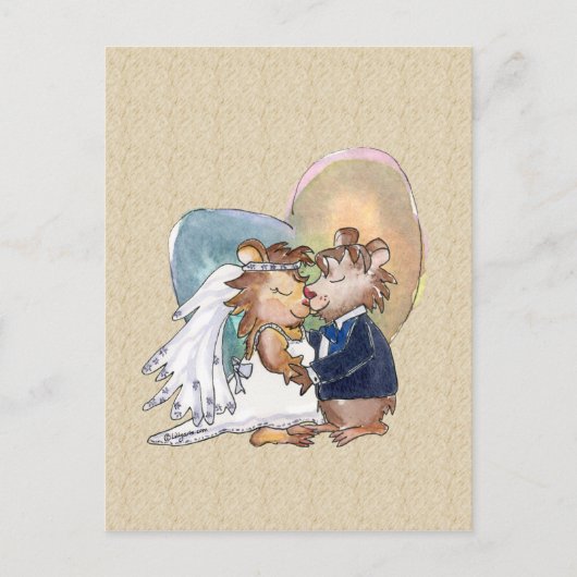 Cartoon Wedding Dance Couple Aankondigingskaart (Voorkant)