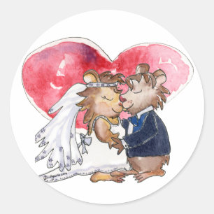 Cartoon Wedding Dance Couple Ronde Sticker