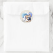 Cartoon Wedding Dance Couple Ronde Sticker (Tas)
