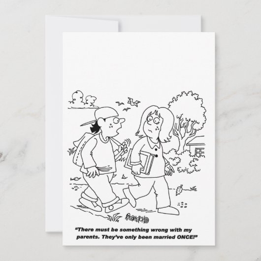  CARTOON WEDDING INVITATIE KAART (Voorkant)