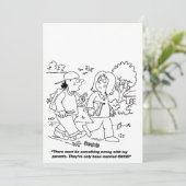 CARTOON WEDDING INVITATIE KAART (Staand voorkant)