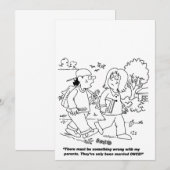  CARTOON WEDDING INVITATIE KAART (Voorkant / Achterkant)