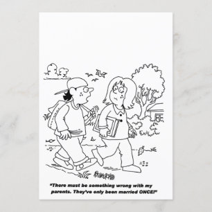 CARTOON WEDDING INVITATIE KAART