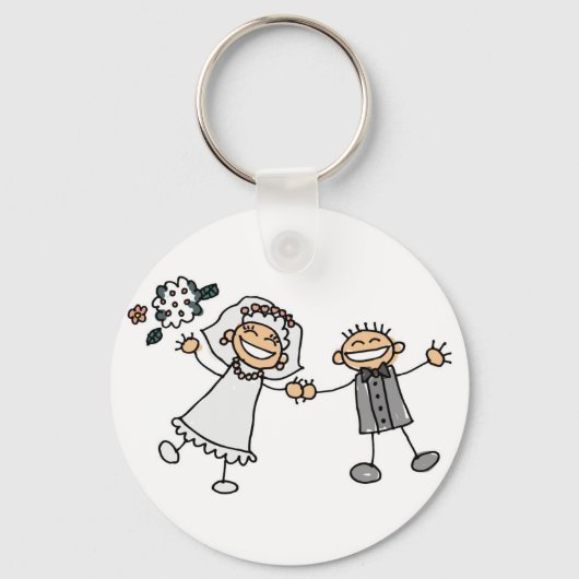 Cartoon Wedding Sleutelhanger (Voorkant)