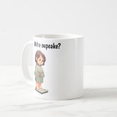  Cartoon weegschaal Koffiemok (Voorkant links)